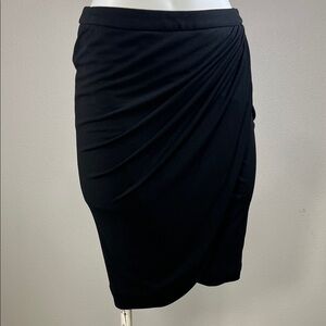Forever 21 Black Draped Knee Length Pencil Skirt MEDIUM